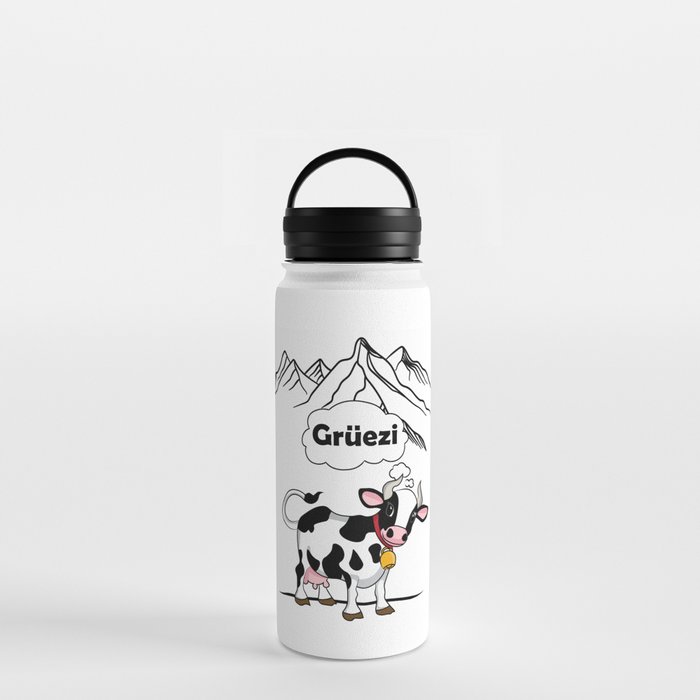 Swiss Cow - Gruezi Switzerland Travel Water Bottle