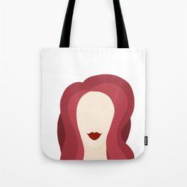 Bright Red Wavy Hair Tote Bag