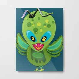 Alien Bird Metal Print | Strangebird, Alien, Funnyalien, Cute, Space, Alienfriend, Kidsillustration, Illustration, Spaceart, Outterspace 