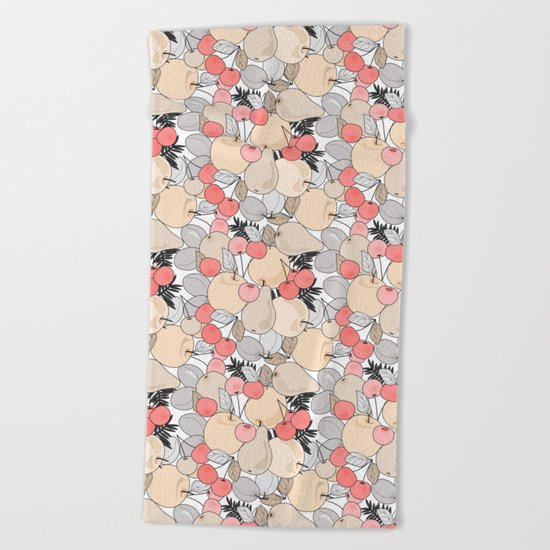 Fruit market . 3 Retro . Beach Towel
