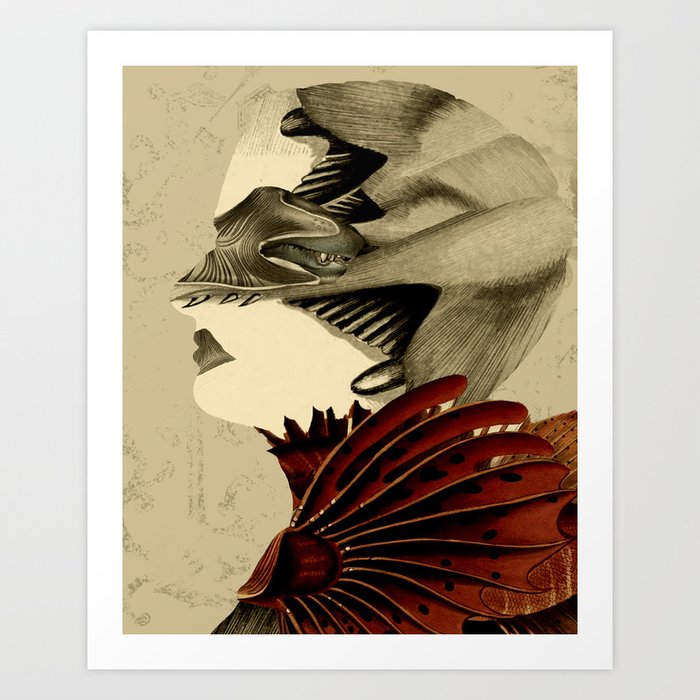 Muscles and Rays (A Collage Story of Transformation) Art Print