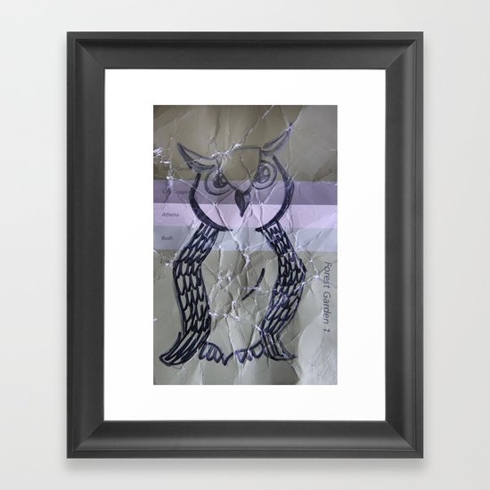 olive owl Framed Art Print