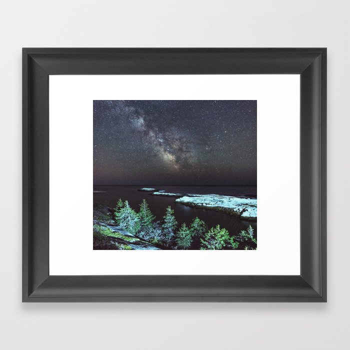 Milky Way Coastline Framed Art Print