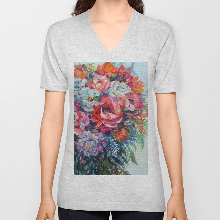 Beautiful Blooms V Neck T Shirt