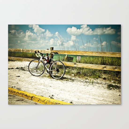 Bicycle on Beach Canvas Print