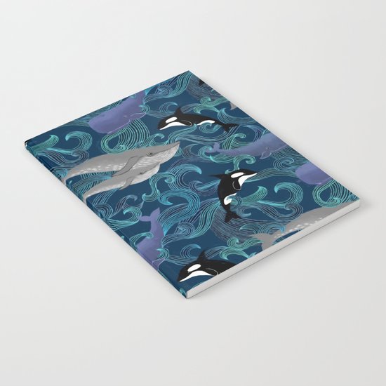 Beautiful Ocean Giants - teal Notebook