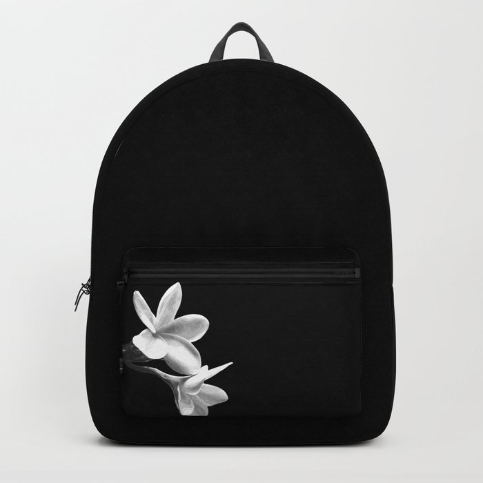 Pretty Flowers White Canvas Backpacks