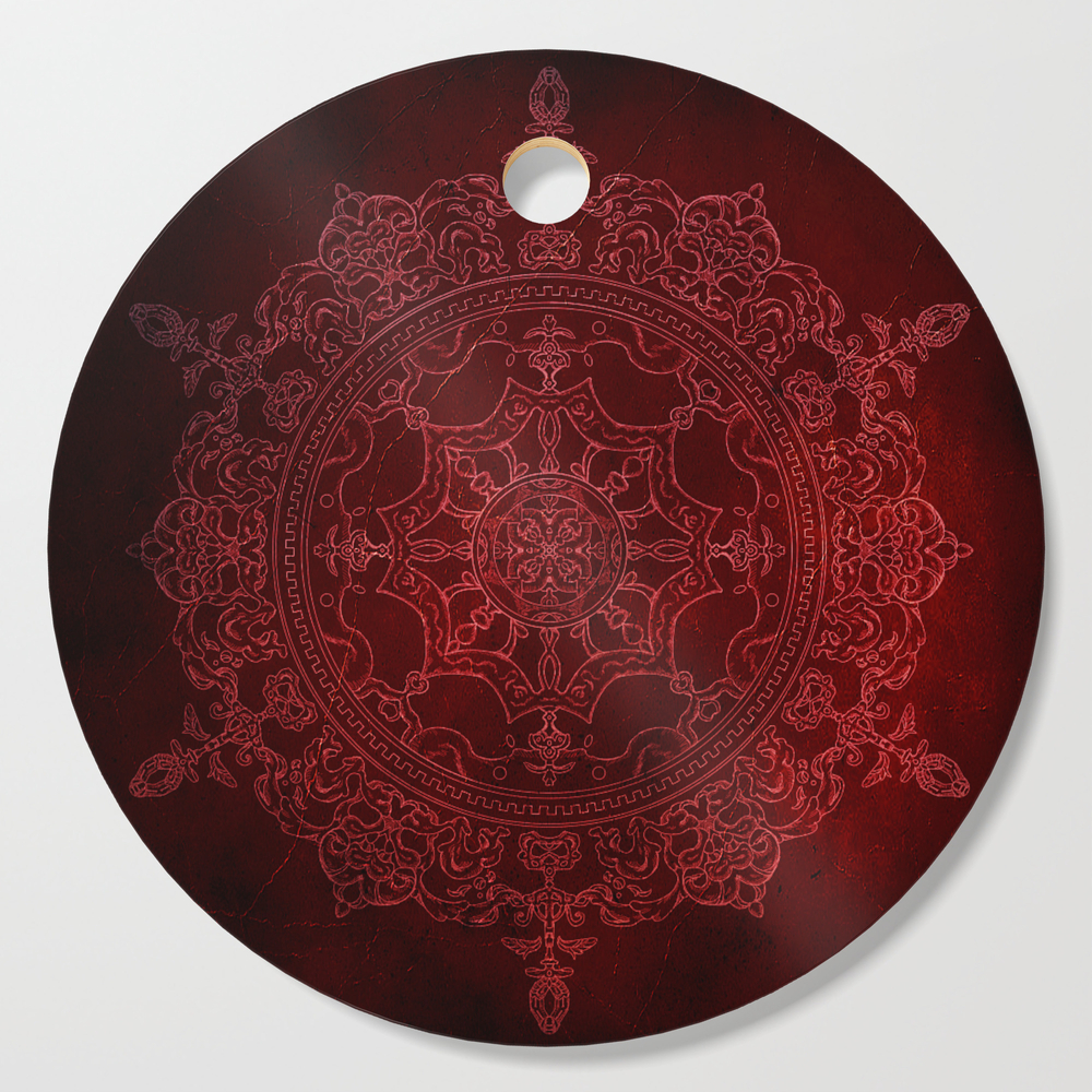 Dark Red Ornament Cutting Board by inlovewithred