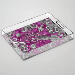 The Kraken (Pink, Square, Alt) Acrylic Tray