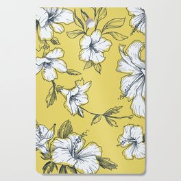 Eclectic Bouquet - Yellow Contemporary Drawing Cutting Board