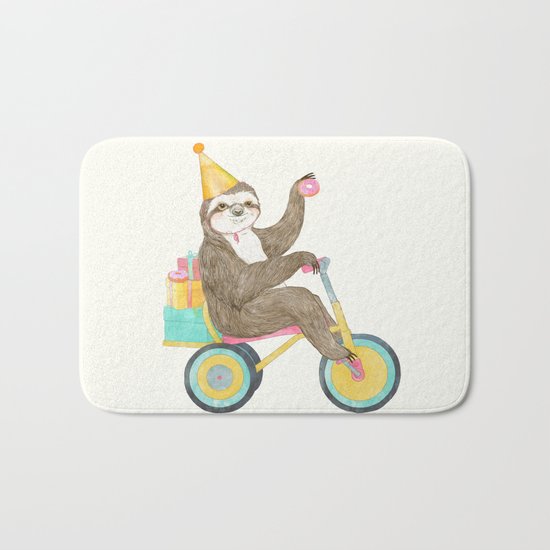birthday sloth Bath Mat