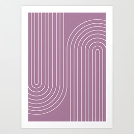 Minimal Line Curvature XXIV Lilac Purple Mid Century Modern Arch Abstract Art Print