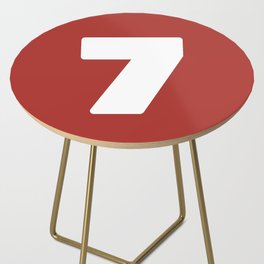 7 (White & Maroon Number) Side Table