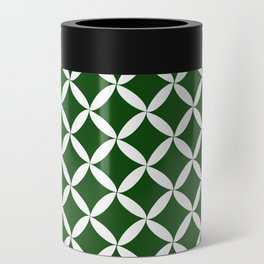 Modern white flower of life mid century geometric shapes 11 Can Cooler