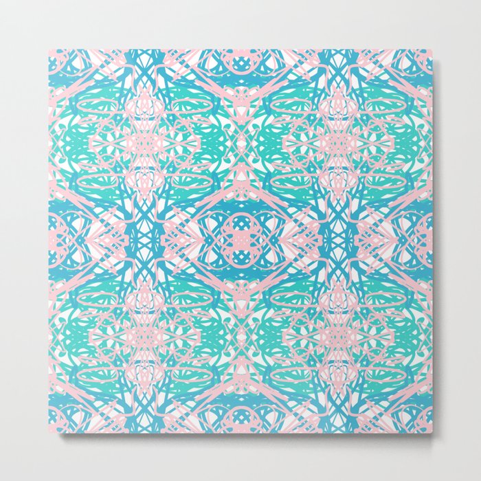 Abstract blue and pink pattern Metal Print