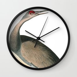 Hooping Crane by John James Audubon Wall Clock