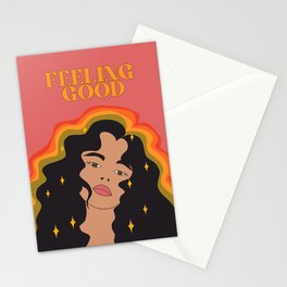 Feeling Good Girl Quote Stationery Cards