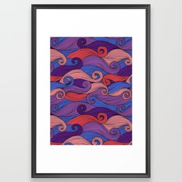 Seamless Colorful Waves Pattern Illustration Framed Art Print