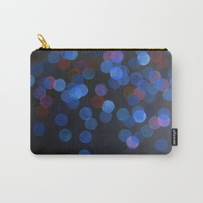 No. 45 - Print of Deep Blue Bokeh Inspired Modern Abstract Painting  Carry-All Pouch