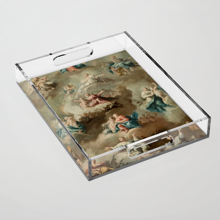Allegorical Religious Scene with the Virgin Mary  Acrylic Tray