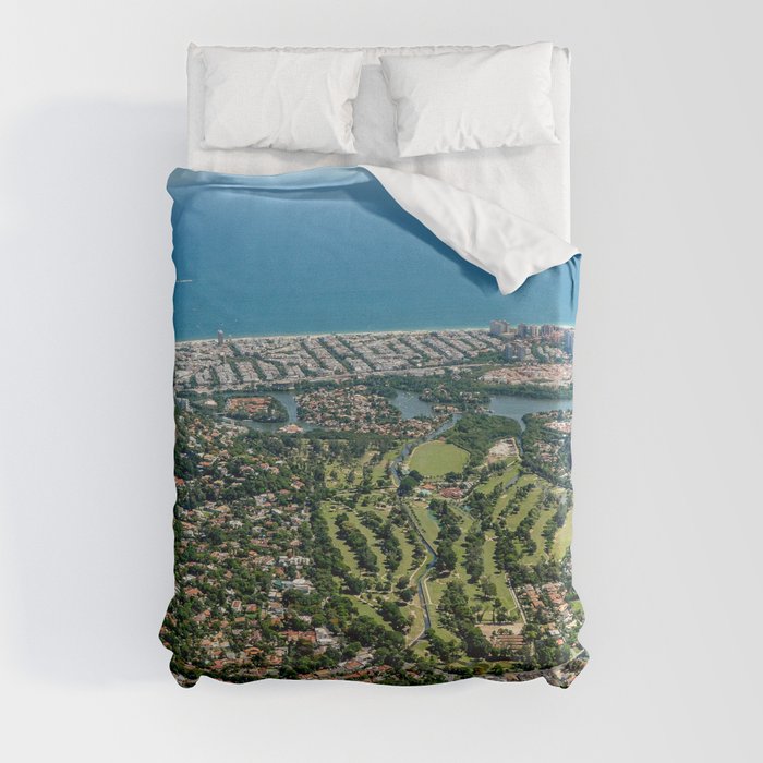 Brazil Photography - Beautiful Town By The Blue Ocean Duvet Cover