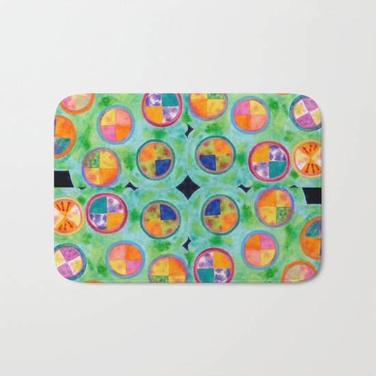 Mixed Colorful Colors in Circles Bath Mat