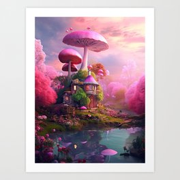 Mushrooms Cottage II Art Print