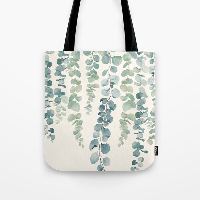 Watercolor Eucalyptus Leaves Tote Bag