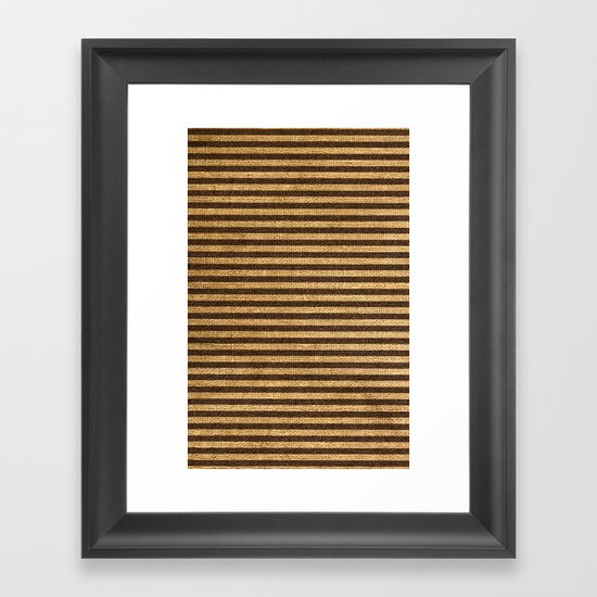 Striped Burlap Framed Art Print