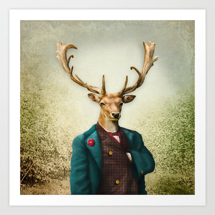 Lord Staghorne in the wood Art Print