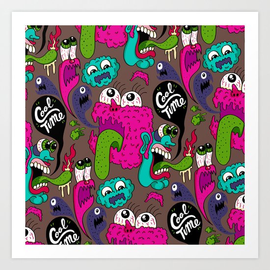 Cool Time Pattern Art Print