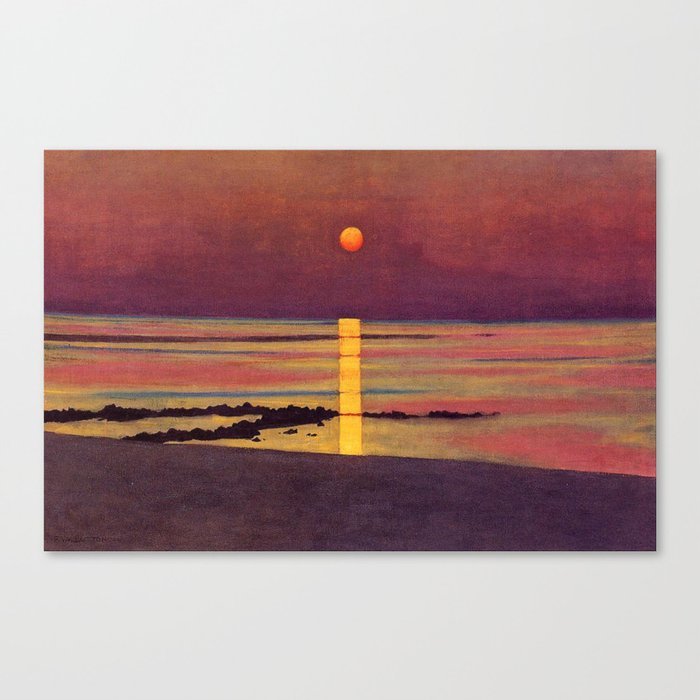 Sunset at the Beach landscape painting by Félix Vallotton Canvas Print