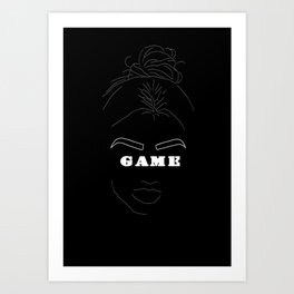 BrowGame Art Print | Graphicdesign, Pattern, Illustration, Black And White, Hair, Pop Art, Game, Girl, Makeup, Comic 