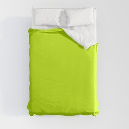 Bright green lime neon color Duvet Cover