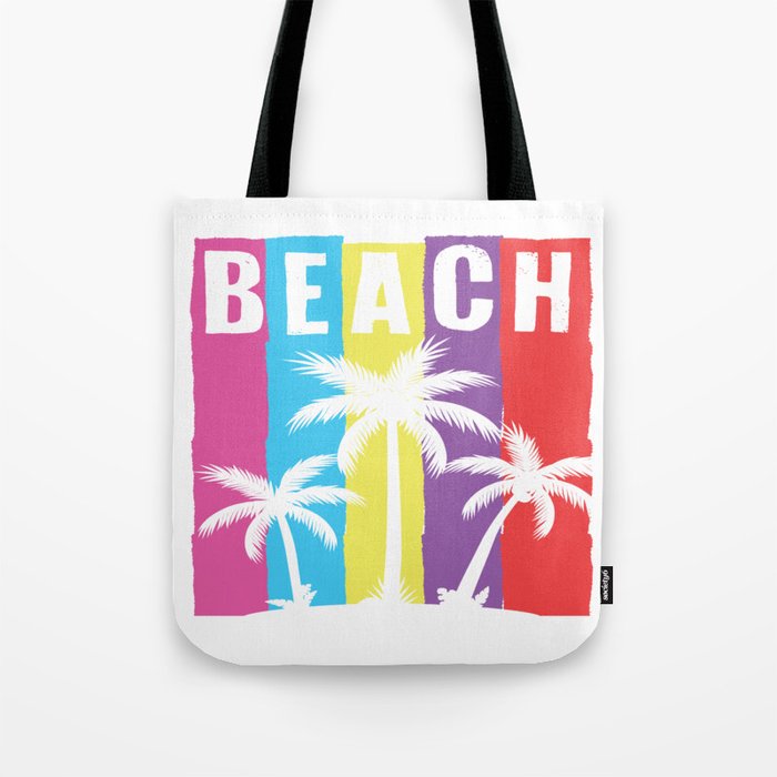 Beach Palm Vintage Retro Tote Bag
