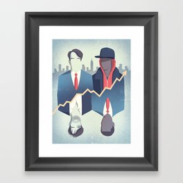 Wall Street's Twins Framed Art Print