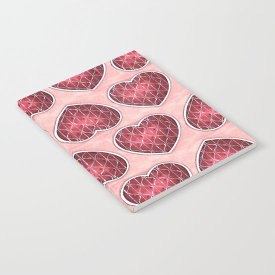 Wine Colored Hearts Notebook