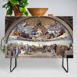 The Disputation of the Holy Sacrament by Raphael, raffaello sanzio Credenza