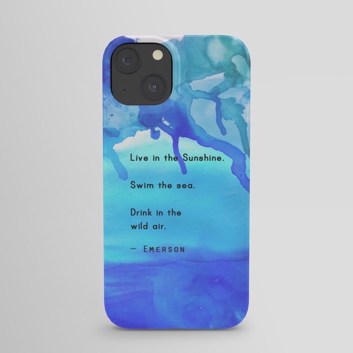 Live in the Sunshine - nature environment quote watercolor abstract iPhone Case