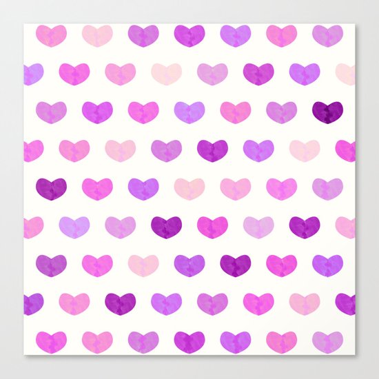 Colorful Cute Hearts IV Canvas Print
