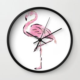 Watercolor Flamingo  Wall Clock