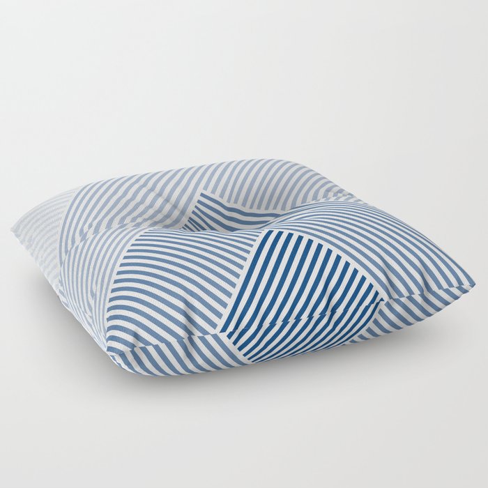 Blue Shades Lines  Floor Pillow