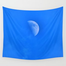 Moon with Wispy Spring Clouds over the Scottish Highlands, in I  Art Wall Tapestry