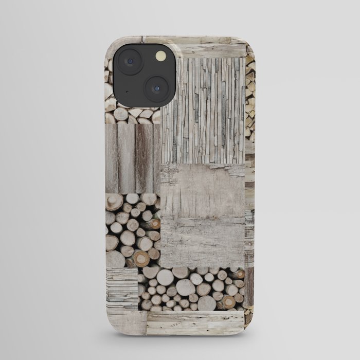 Wood Collage rustic weathered iPhone Case