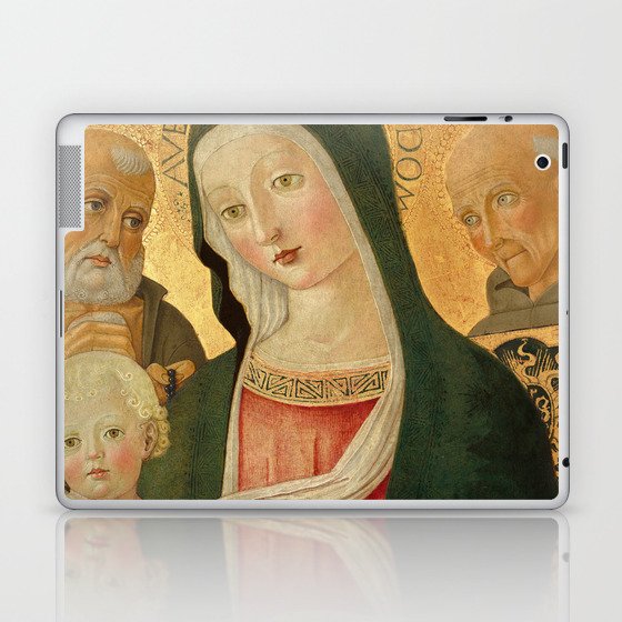 Madonna and Child with Saint Jerome and Saint Bernardino of Siena by Benvenuto di Giovanni Laptop & iPad Skin