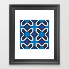  Classic blue kaleidoscope Framed Art Print