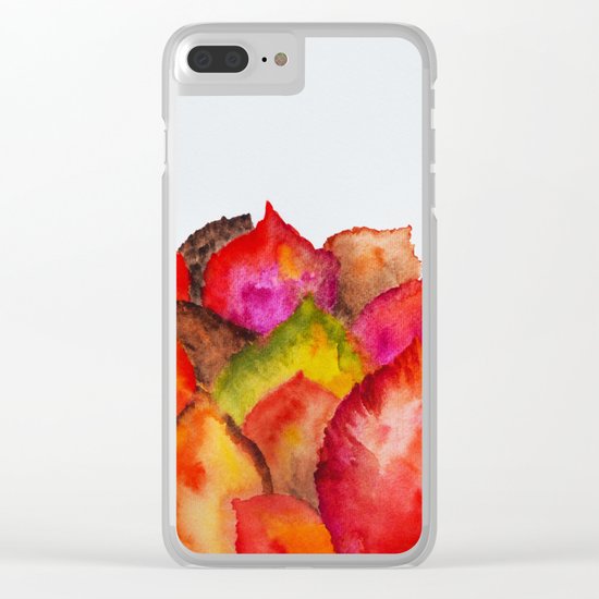 Autumn abstract watercolor 01 Clear iPhone Case