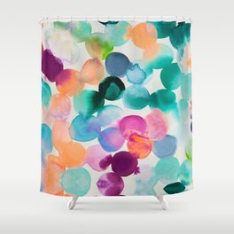 Abstract colorful watercolor circles Shower Curtain