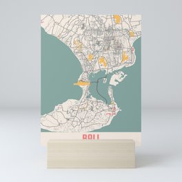 Bali city map Mini Art Print
