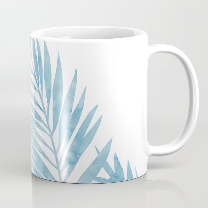 Palm Leaves Light Blue Coffee Mug
